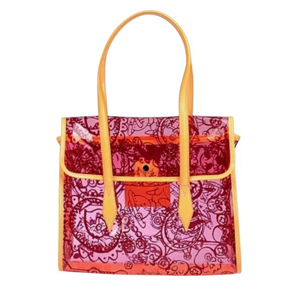 Clear Pink PVC Vivienne Westwood tote with Orange leather trim - Picture 1 of 9